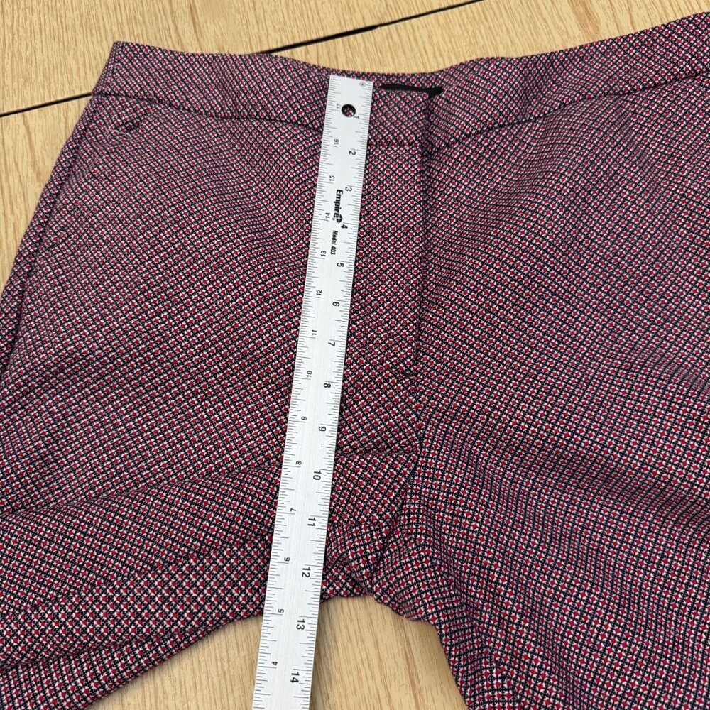 Talbots Heritage Diamond Geometric Print Straight-Leg Dress Pants 12 Red Blue - Picture 7 of 15